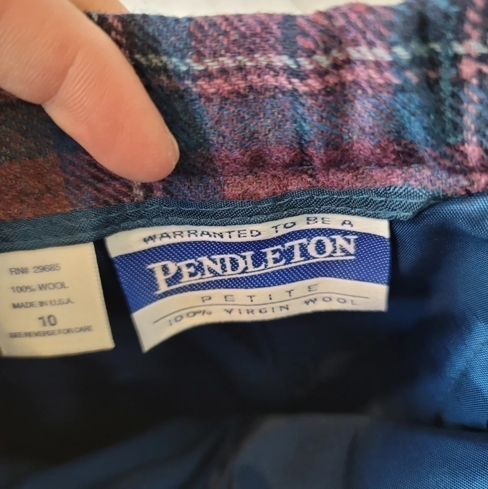 PENDLETON 100% WOOL PLAID VINTAGE PENCIL SKIRT, SZ 10 PETITE